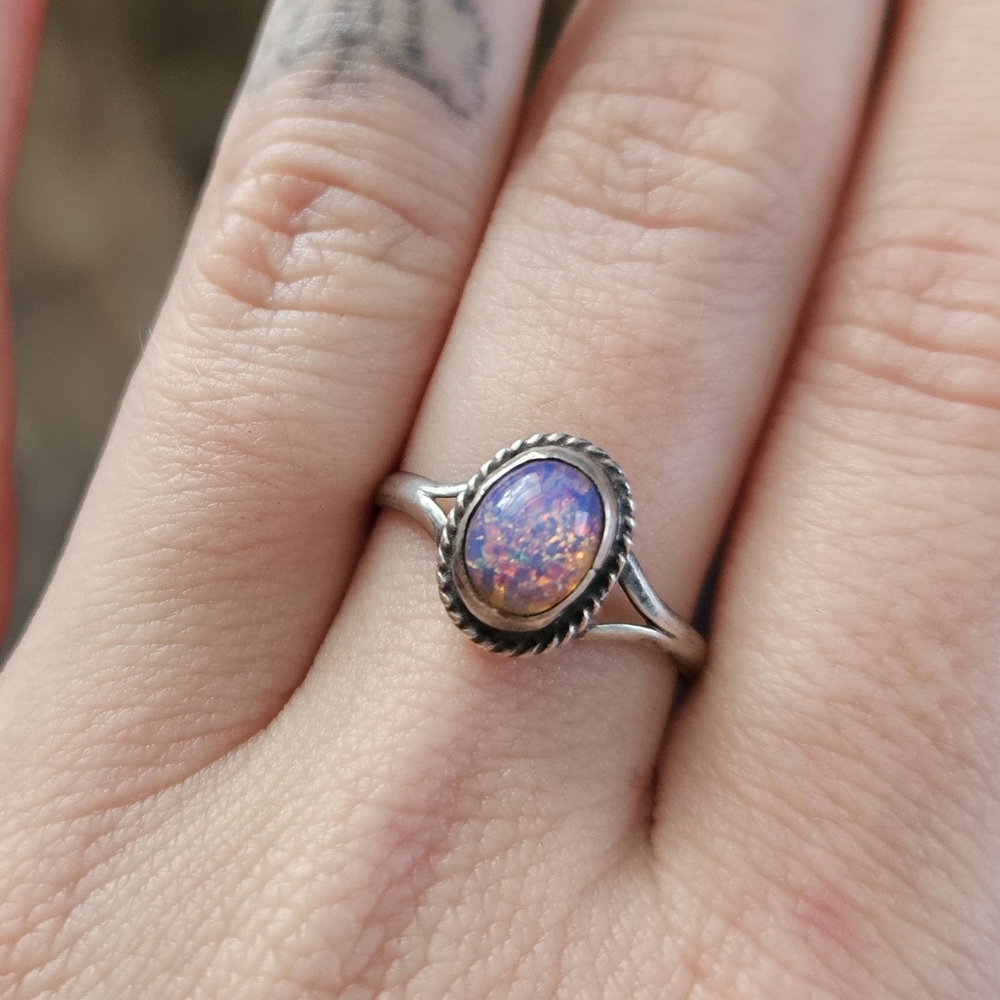 Sterling Silver & Dragon Glass Ring